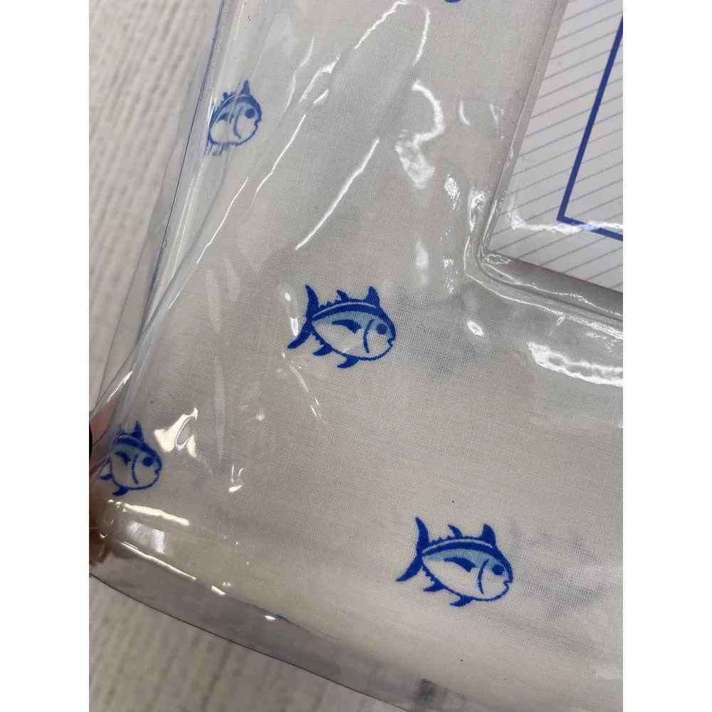 Southern Tide Skipjack Sheet Set King White Blue 100% Cotton Percale Coastal